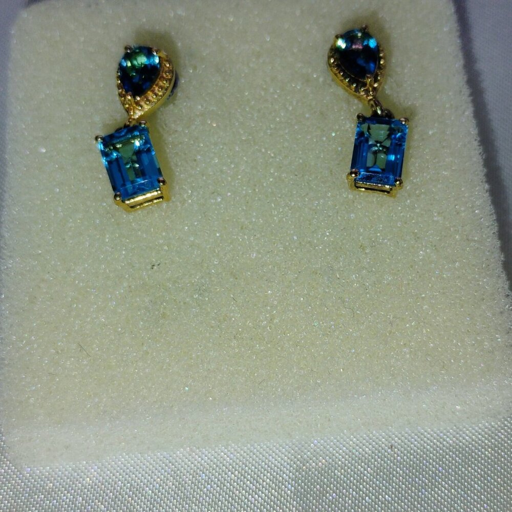 Blue topaz earrings in sterling silver